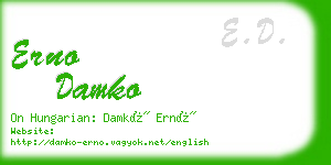 erno damko business card